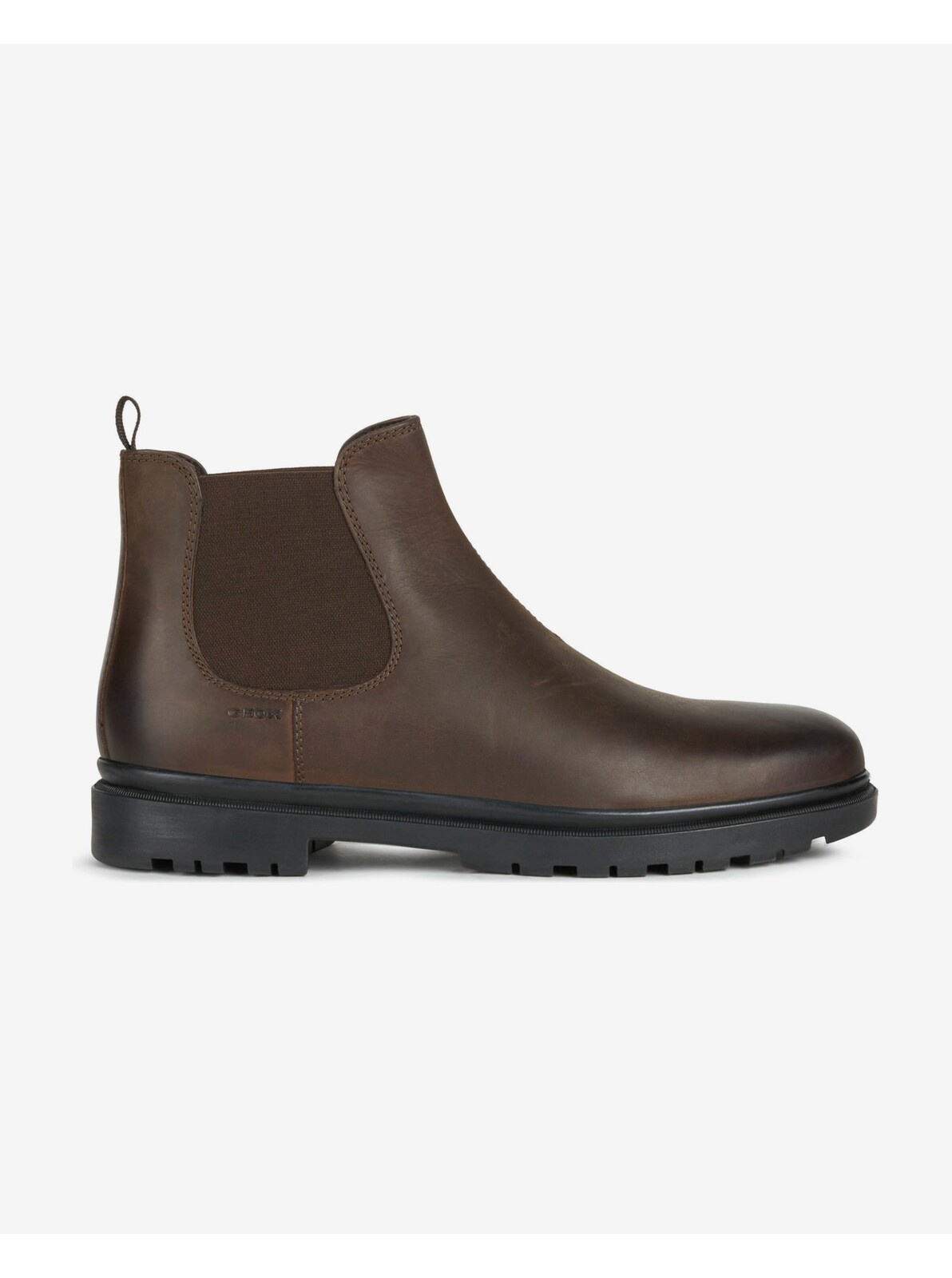 Dark Brown Men's Leather Chelsea Shoes Geox Andalo - Mens
