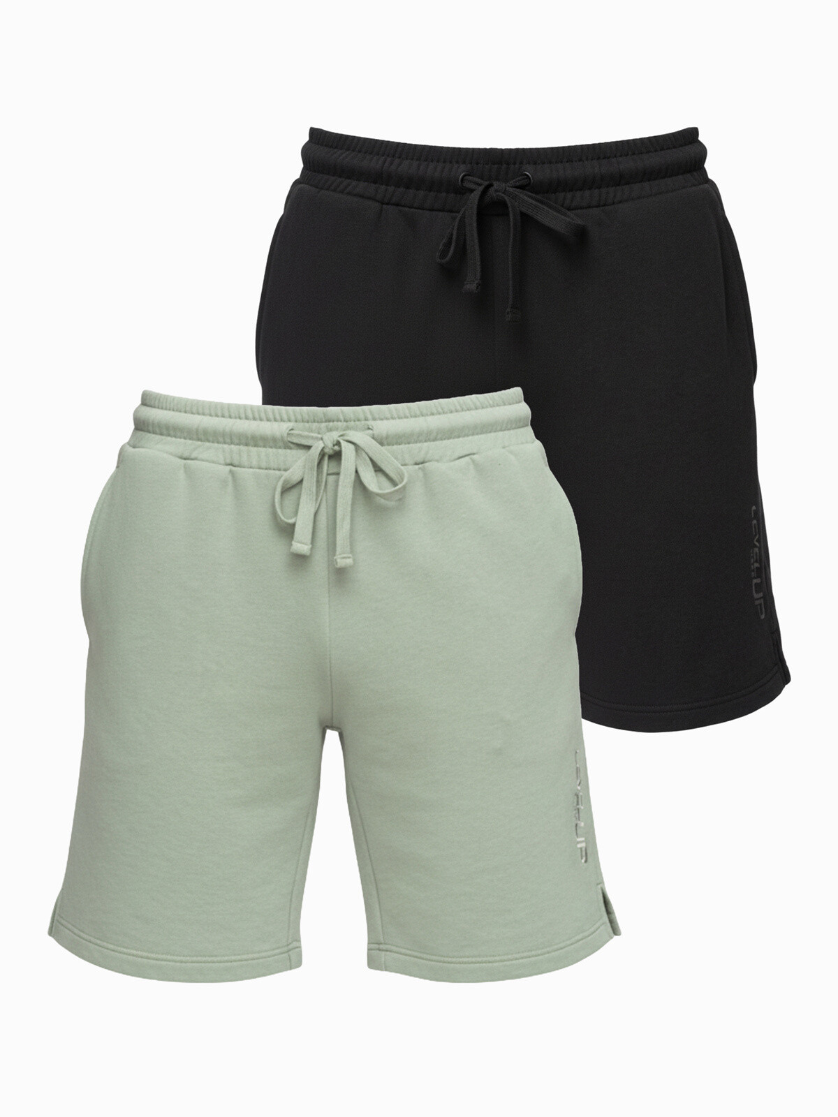 Ombre Set of two men's regular fit french terry knit sweat shorts