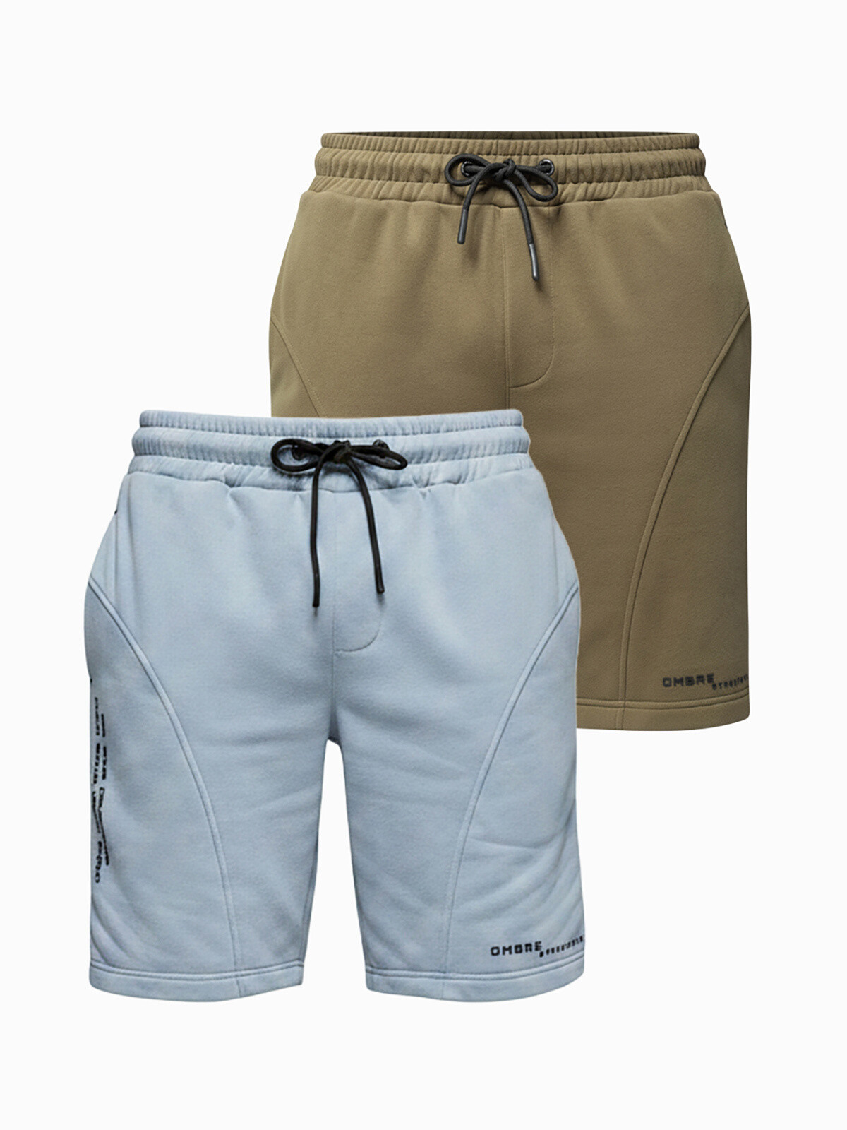 Ombre Set of two men's printed sweat shorts
