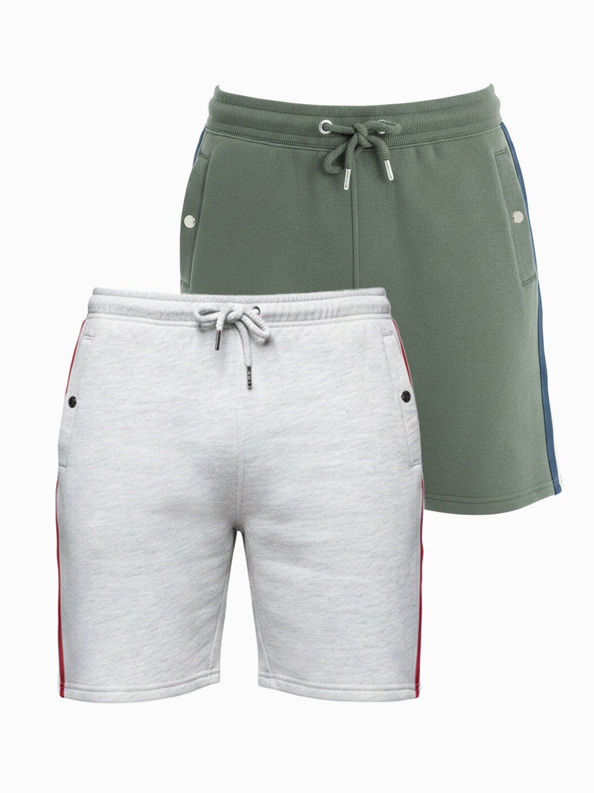 Ombre Set of two men's sweat shorts with stripes