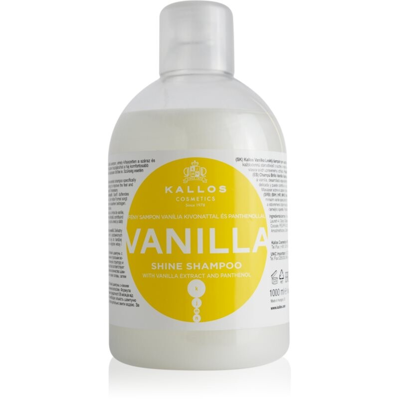 Kallos KJMN Professional Vanilla rozjasňujúci šampón pre suché vlasy 1000 ml