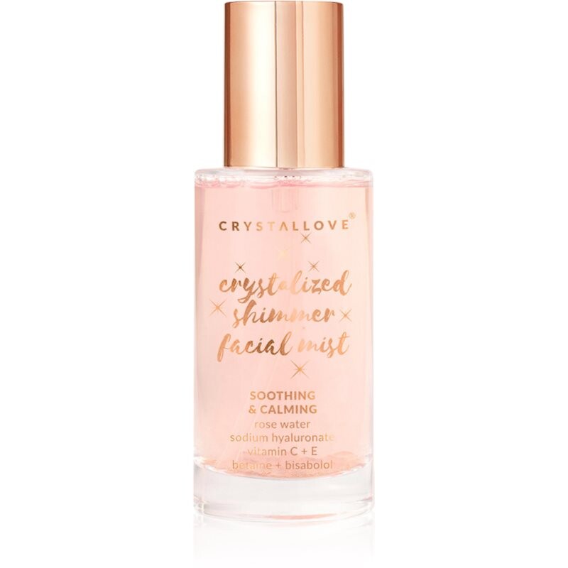 Crystallove Rose Quartz Shimmer Facial Mist pleťová hmla pre rozjasnenie pleti 100 ml