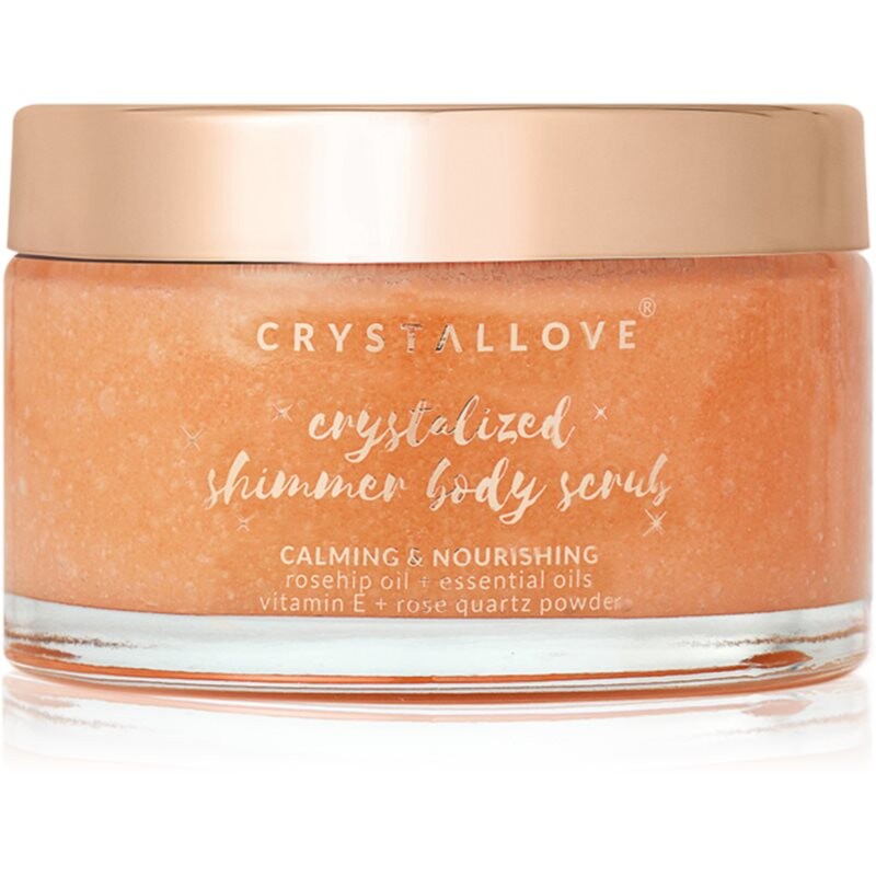 Crystallove Rose Quartz Shimmer Body Scrub telový peeling trblietavý 200 g