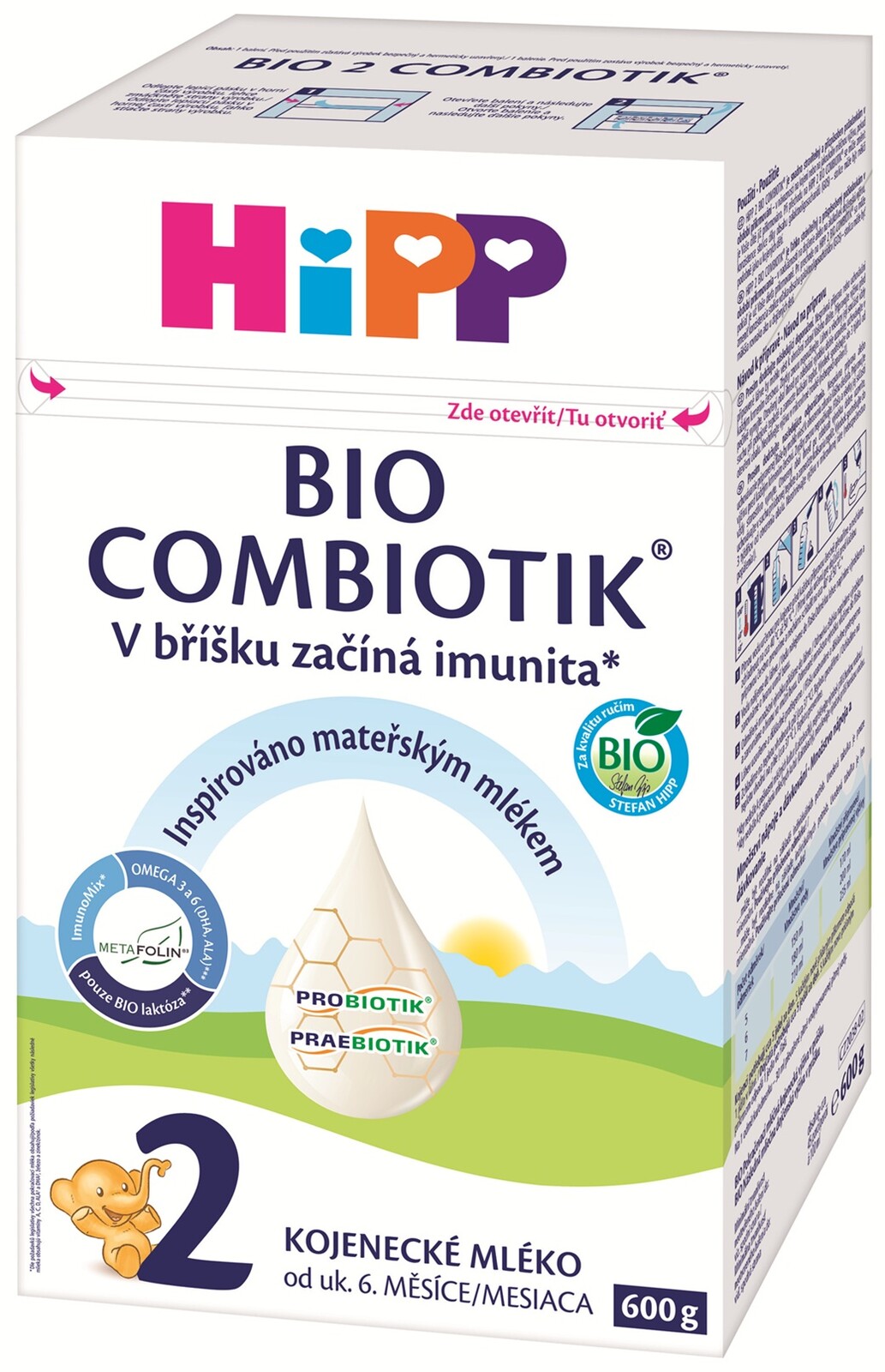 HIPP 2 BIO Combiotik Pokračovacia mliečna kojenecká výživa 600 g