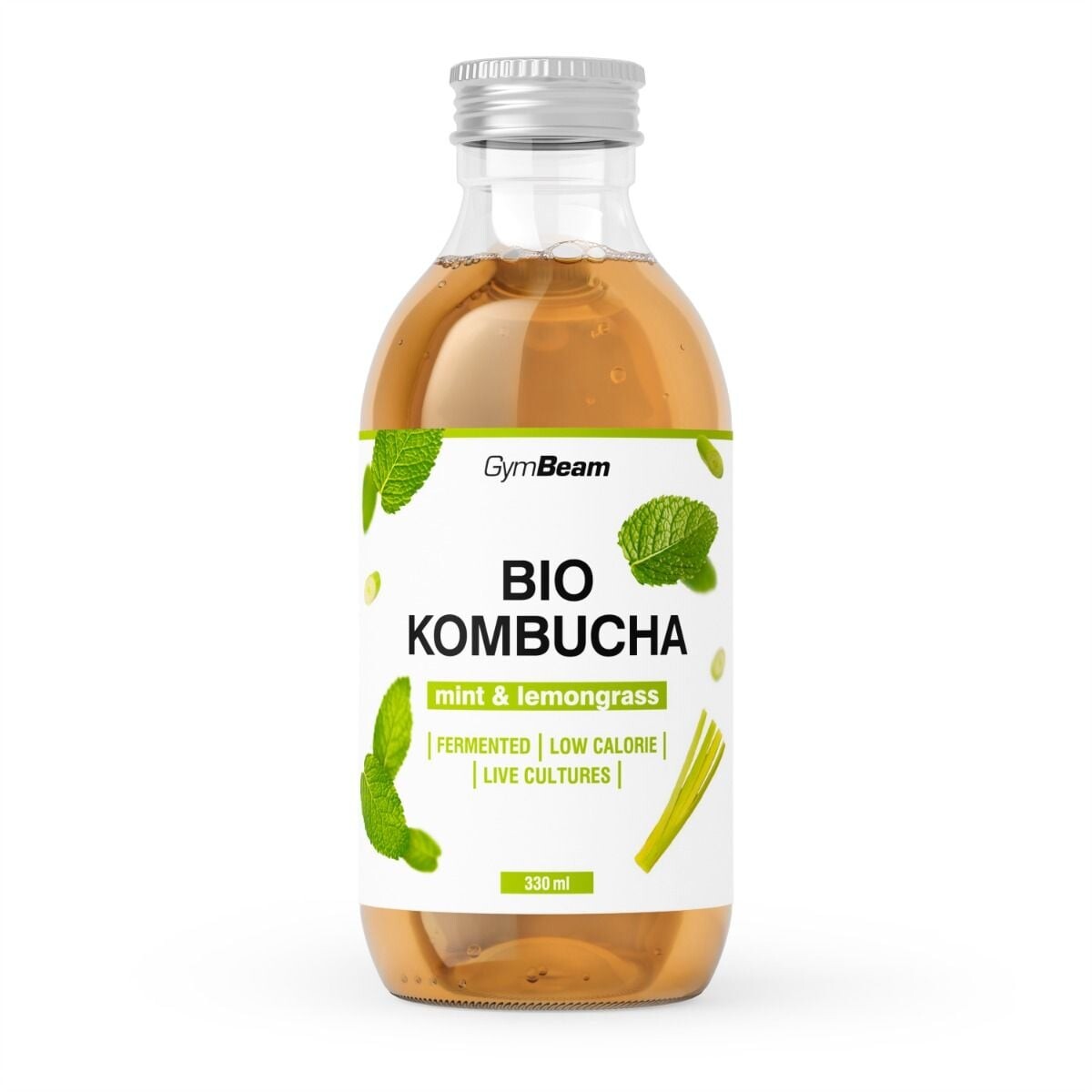 GYMBEAM BIO Kombucha mäta a citrónová tráva 330 ml