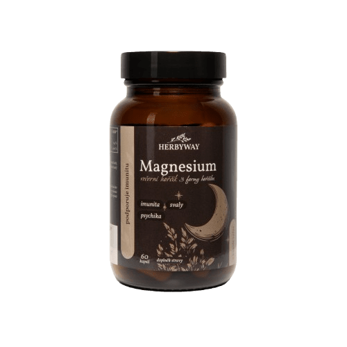 HERBYWAY Magnesium Večerný horčík (3 formy horčíku) 60 kapsúl