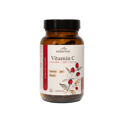 HERBYWAY Vitamín C s extraktom šípky 1 000 mg, 60 kapsúl