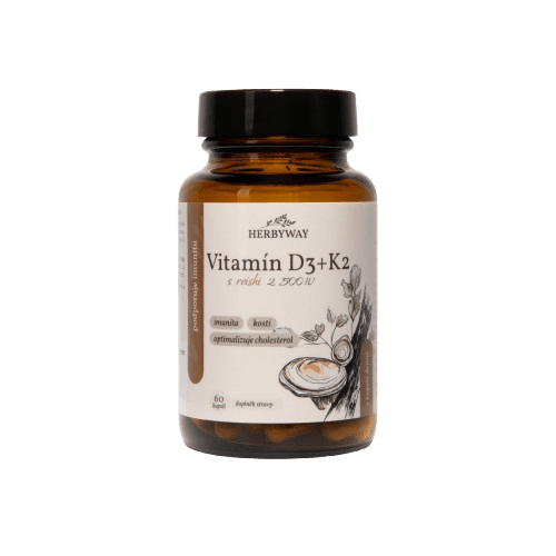 HERBYWAY Vitamín D3+K2 s Reishi 2500 IU, 60 kapsúl