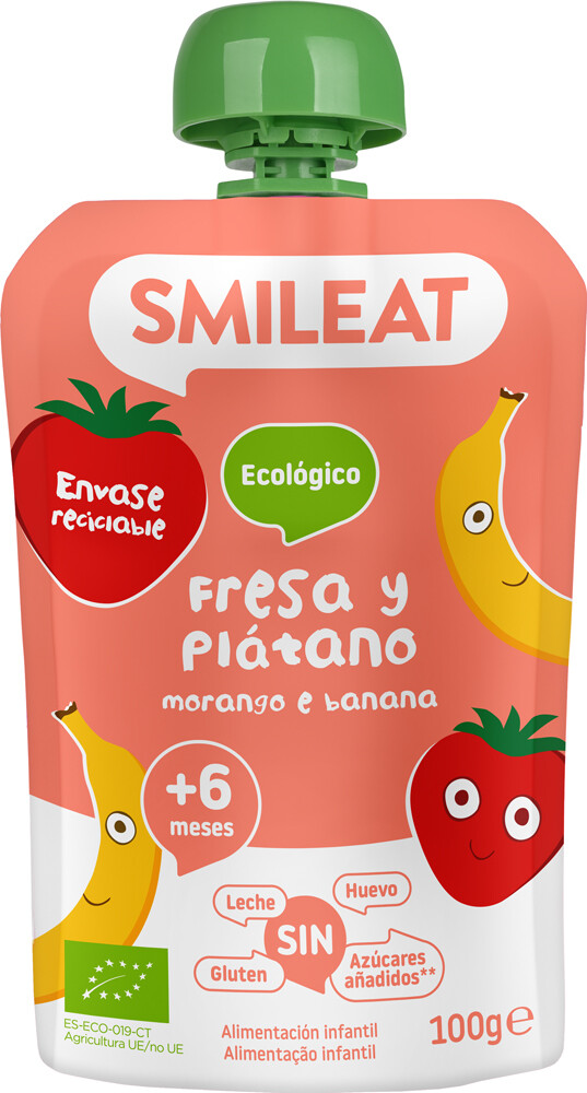 SMILEAT BIO vrecko jahoda, banán a karotka 6M+ 1 x 100 g