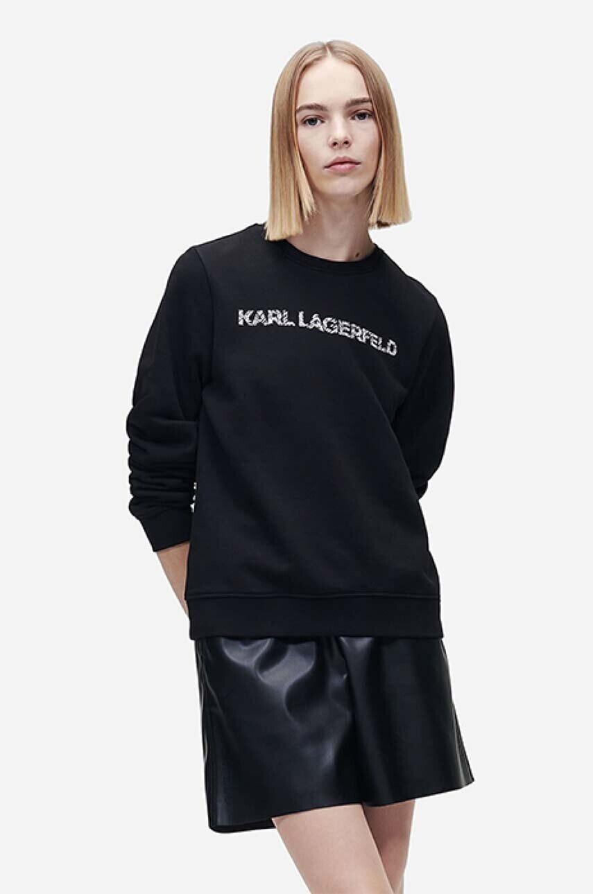 Mikina Karl Lagerfeld Elongated Logo Zebra Sweat 221W1815 999