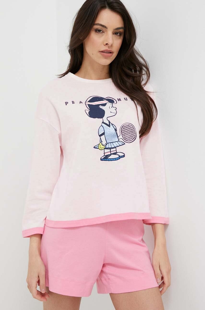 Bavlnené pyžamové tričko United Colors of Benetton x Peanuts