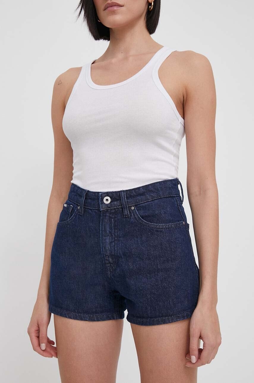 Rifľové krátke nohavice Pepe Jeans A-LINE SHORT HW