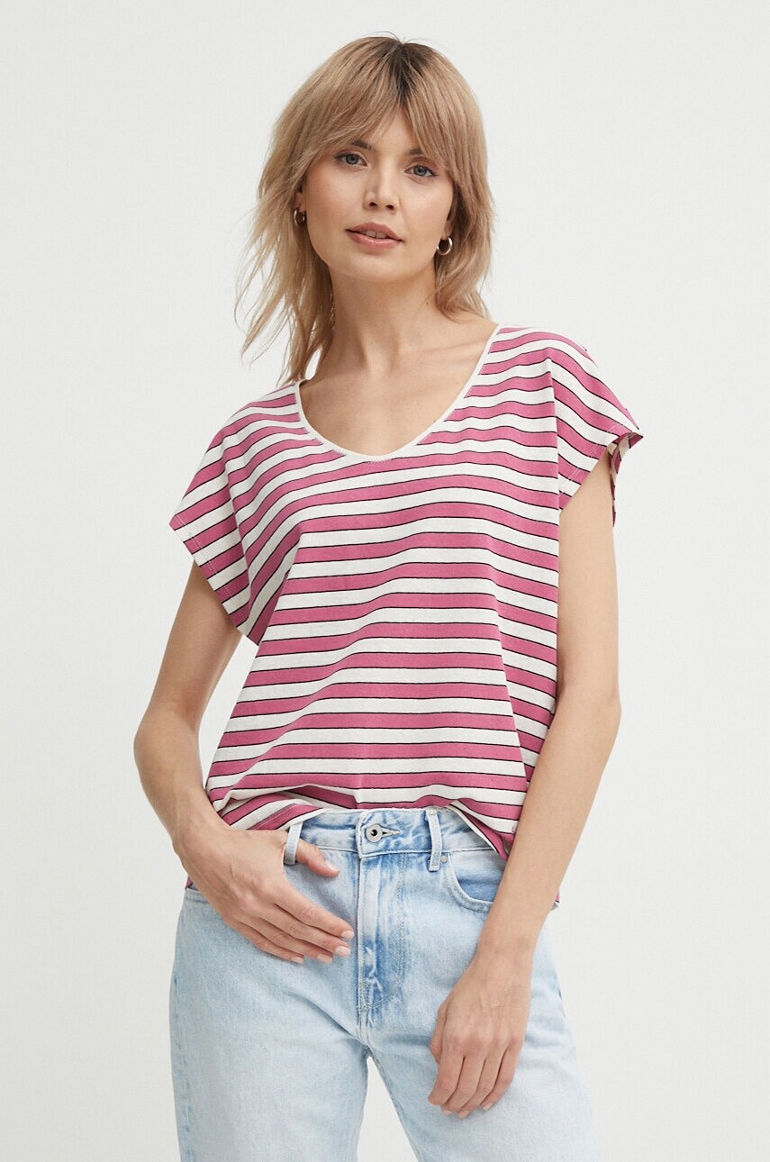 Tričko s prímesou ľanu Pepe Jeans KHLOE