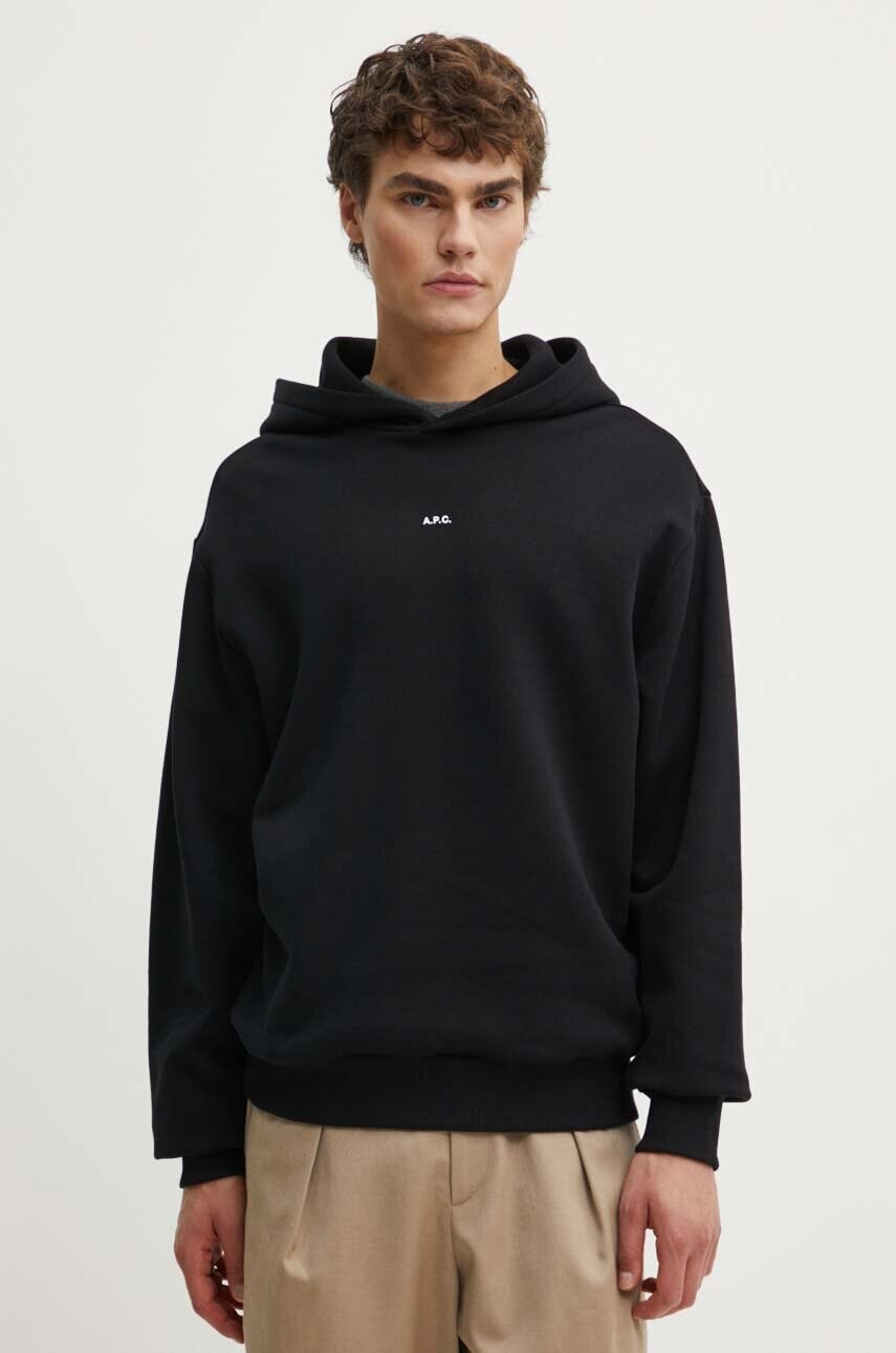 Bavlnená mikina A.P.C. hoodie boxy micro logo GOTS
