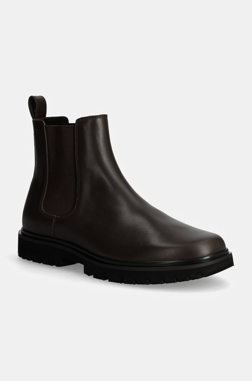 Kožená obuv Calvin Klein Jeans EVA BOOT MID CHELSEA UNIFORM DR