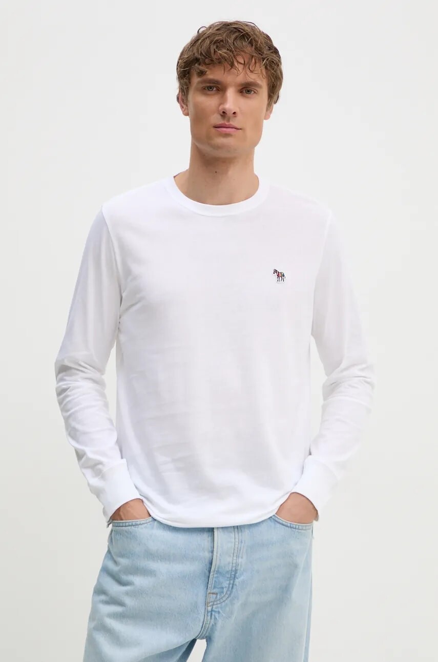 Bavlnené tričko s dlhým rukávom PS Paul Smith