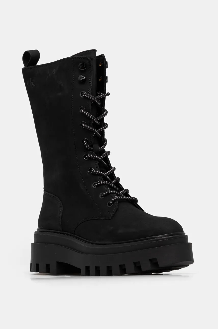 Členkové topánky Calvin Klein Jeans FLATFORM LACE UP BOOT MG NB