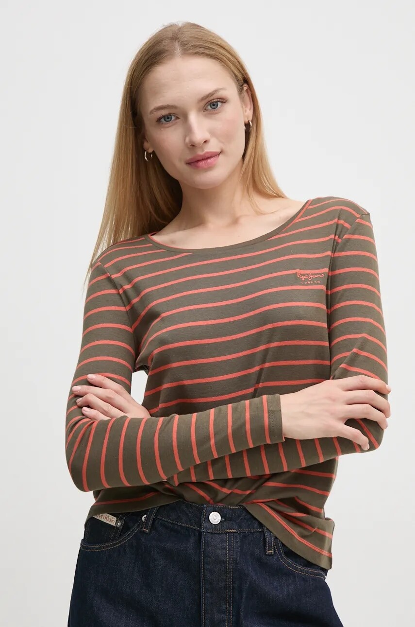 Bavlnené tričko s dlhým rukávom Pepe Jeans FINNA