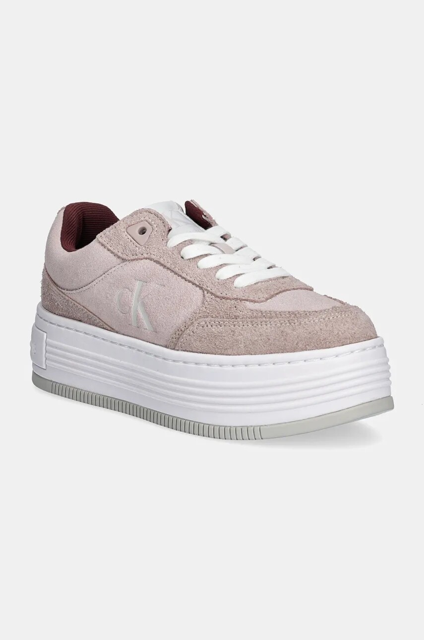 Semišové tenisky Calvin Klein Jeans BOLD PLATF LACEUP LOW MG SUEDE