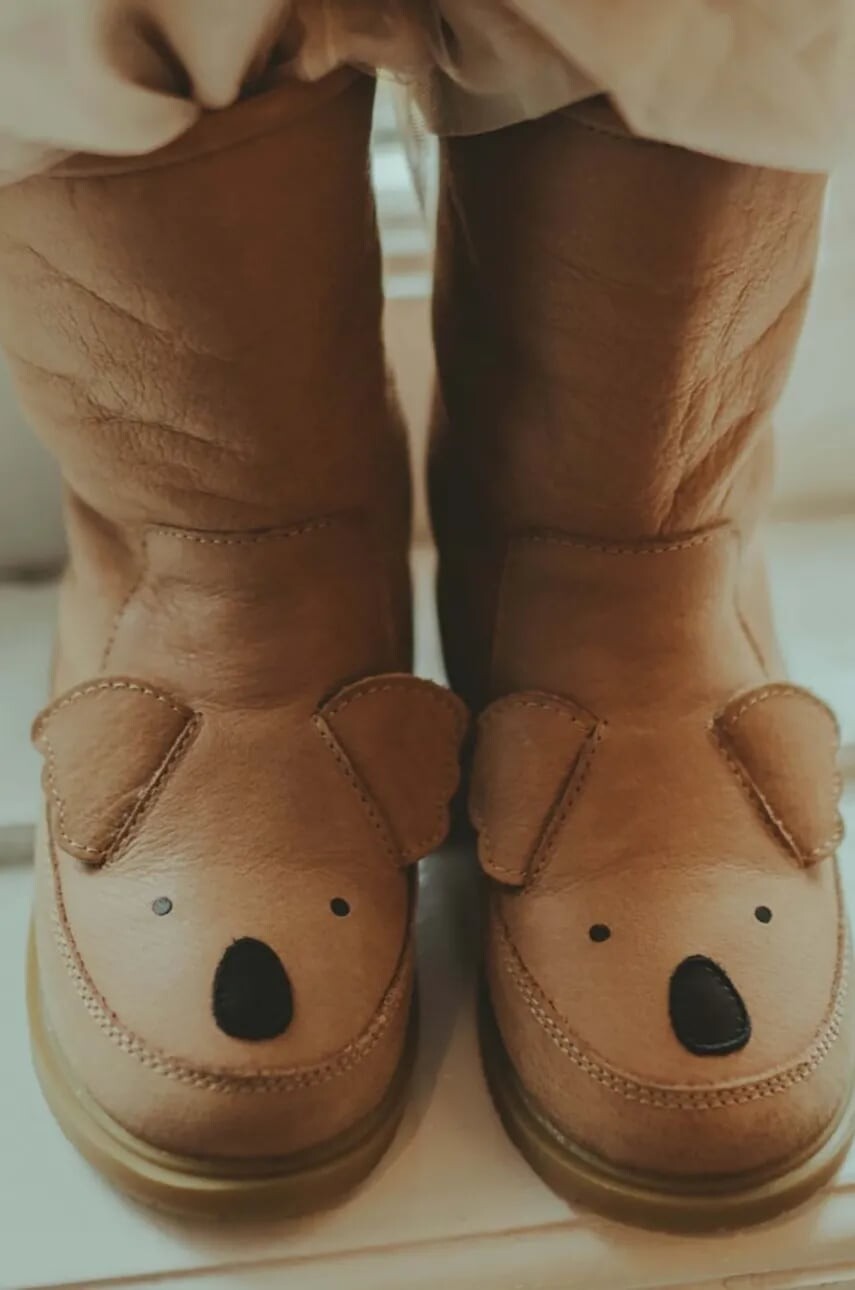 Detské zimné kožené topánky Donsje Wadudu Classic Boots Koala