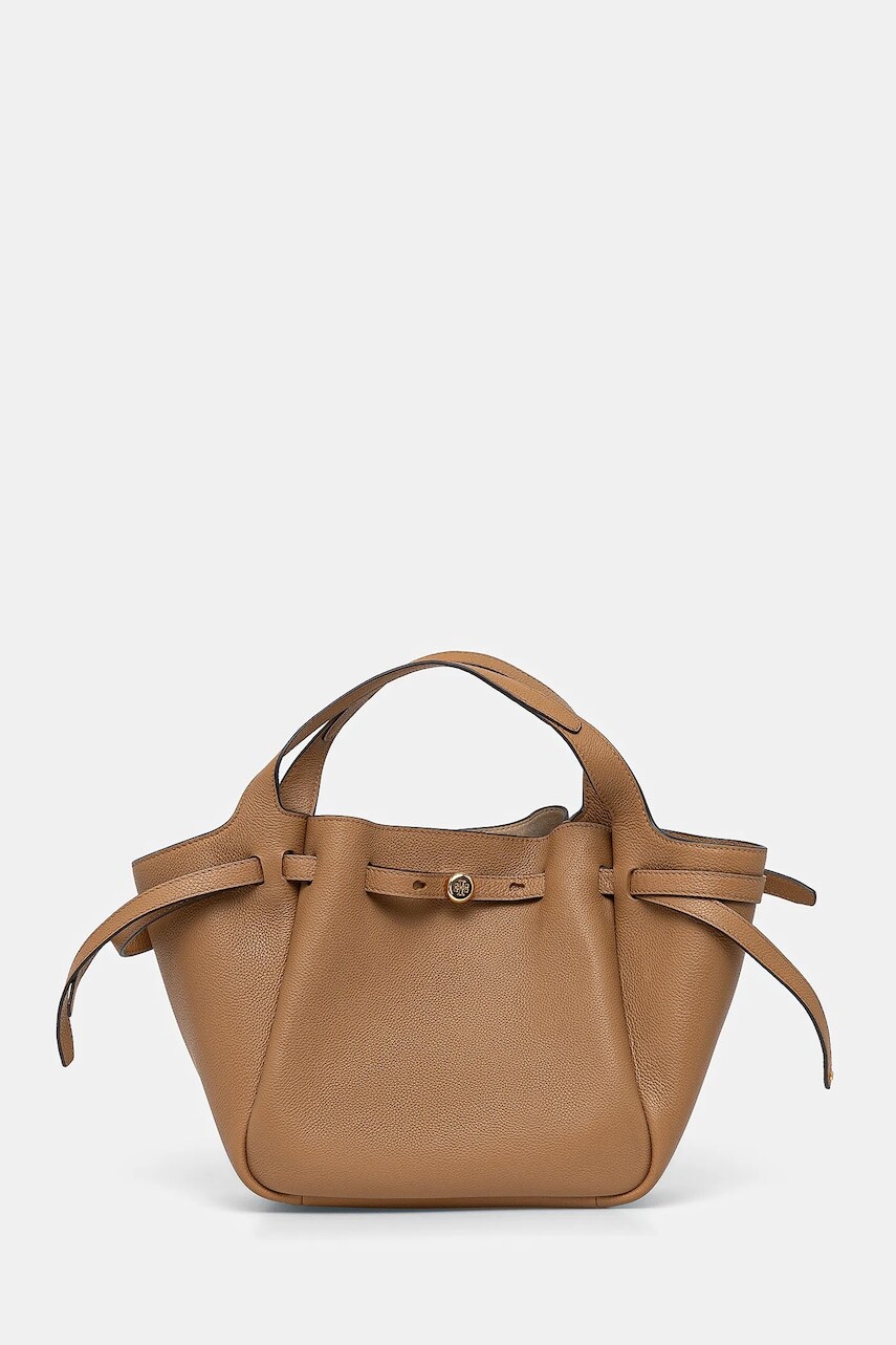Kožená kabelka Tory Burch Romy Pebbled Satchel