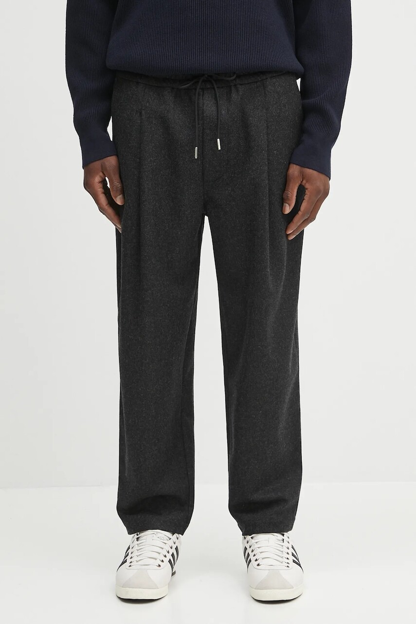 Vlnené nohavice Drôle de Monsieur Le Pantalon Cropped Flanelle