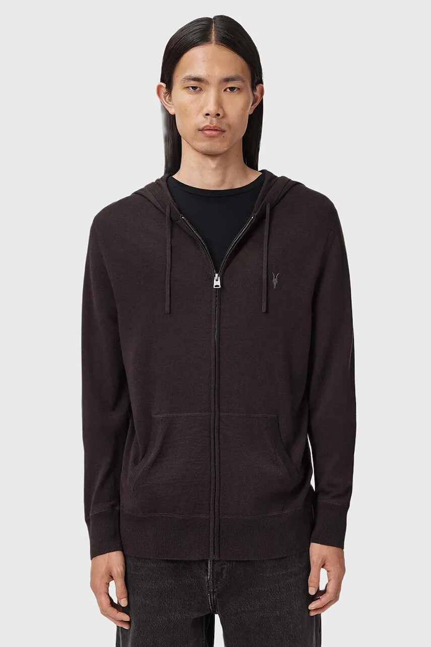 Vlnená mikina AllSaints MODE MERINO ZIP HOOD