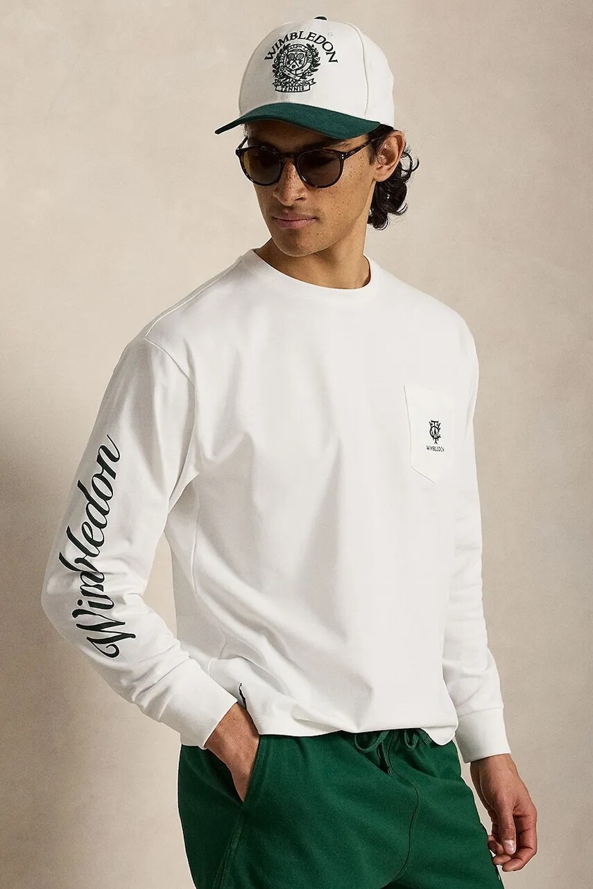 Polo Ralph Lauren tričko s dlhým rukávom pánske bavlnené Wimbledon