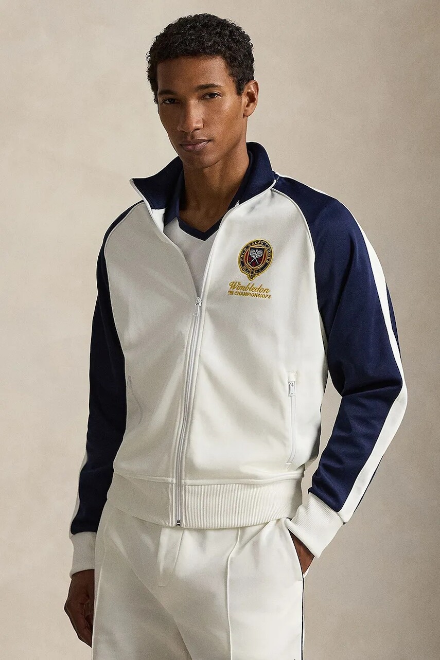 Polo Ralph Lauren mikina na zips pánska bavlnená Wimbledon