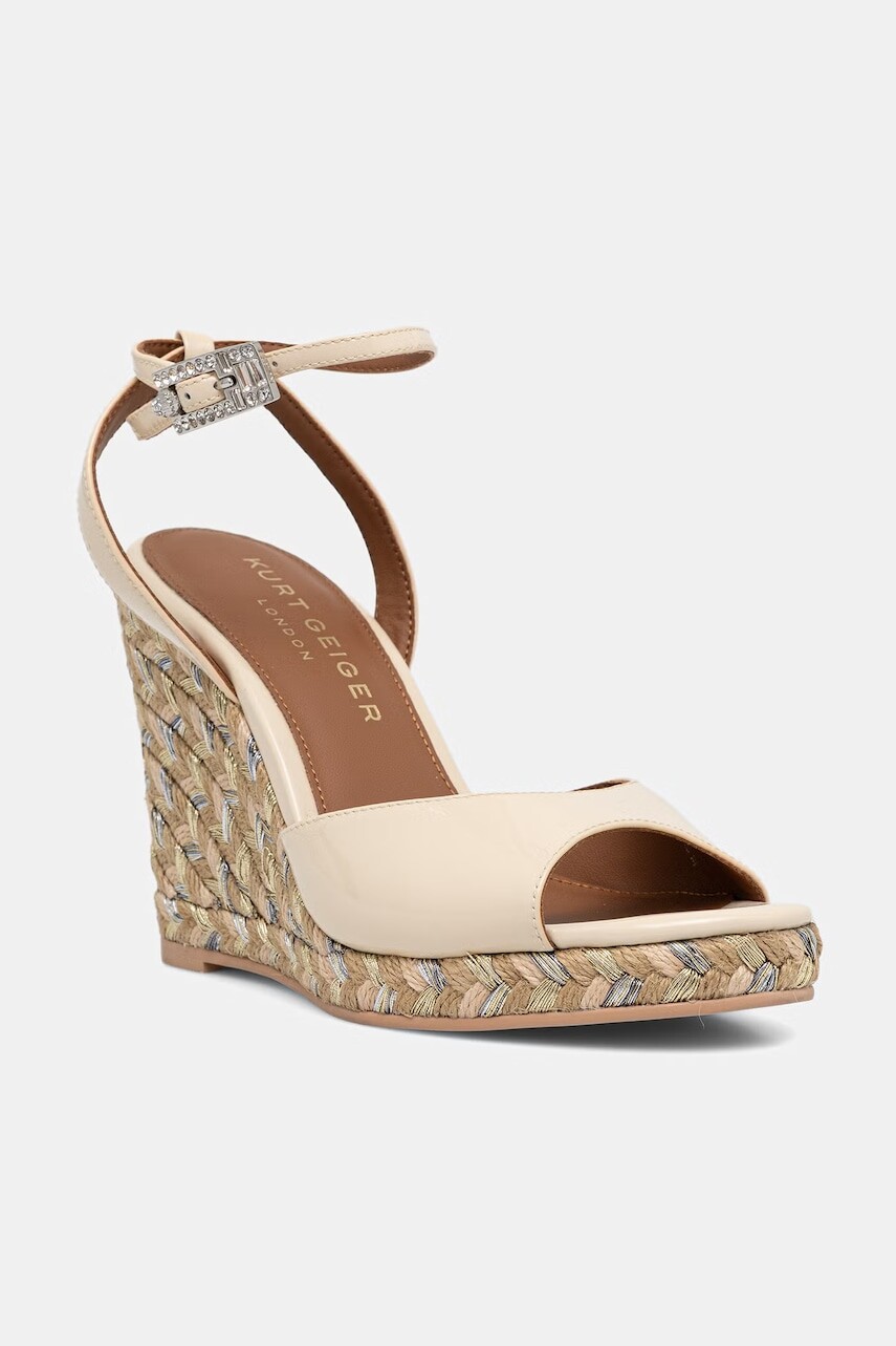 Kurt Geiger London sandále na platforme po celej dĺžke Espadrille Wedge-Bone