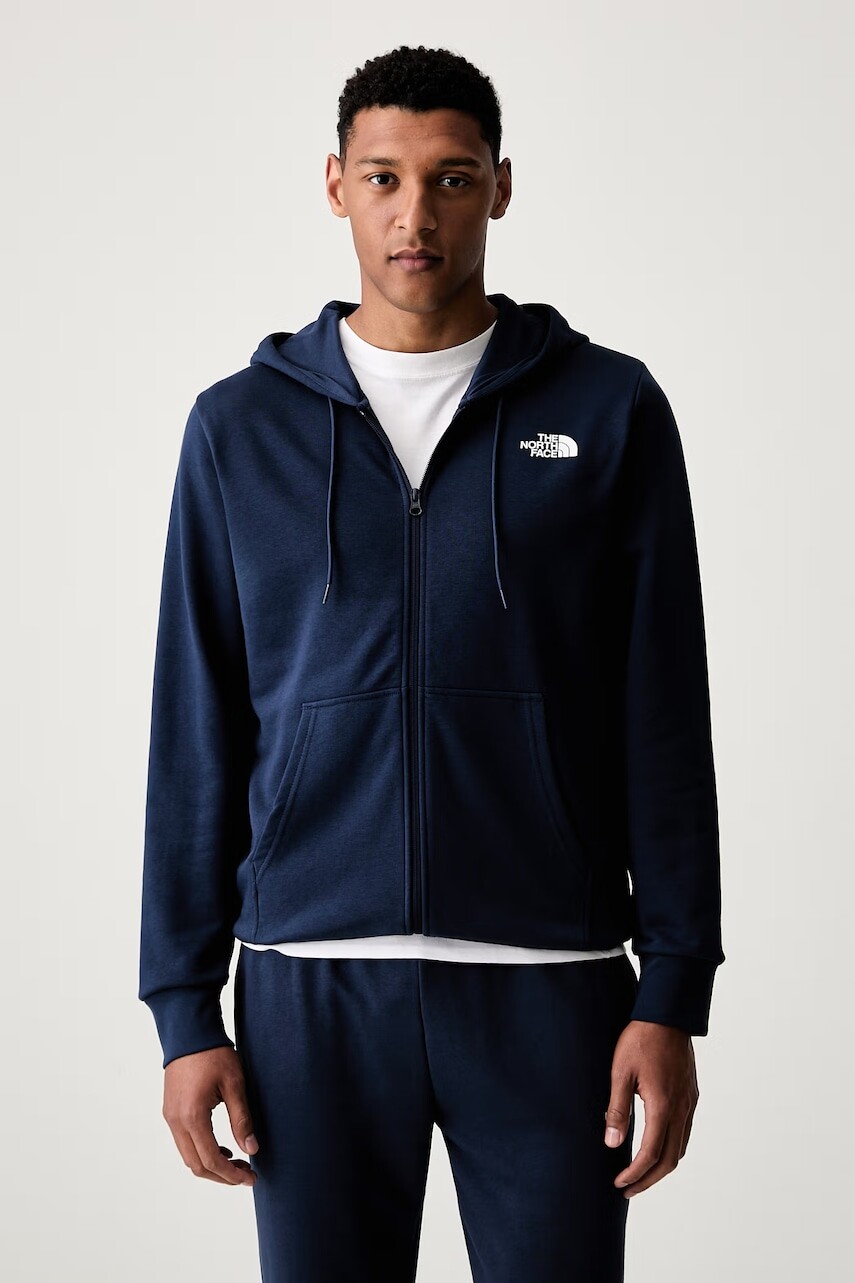 The North Face mikina na zips s kapucňou pánska s bavlnou SIMPLE DOME LIGHT REGULAR