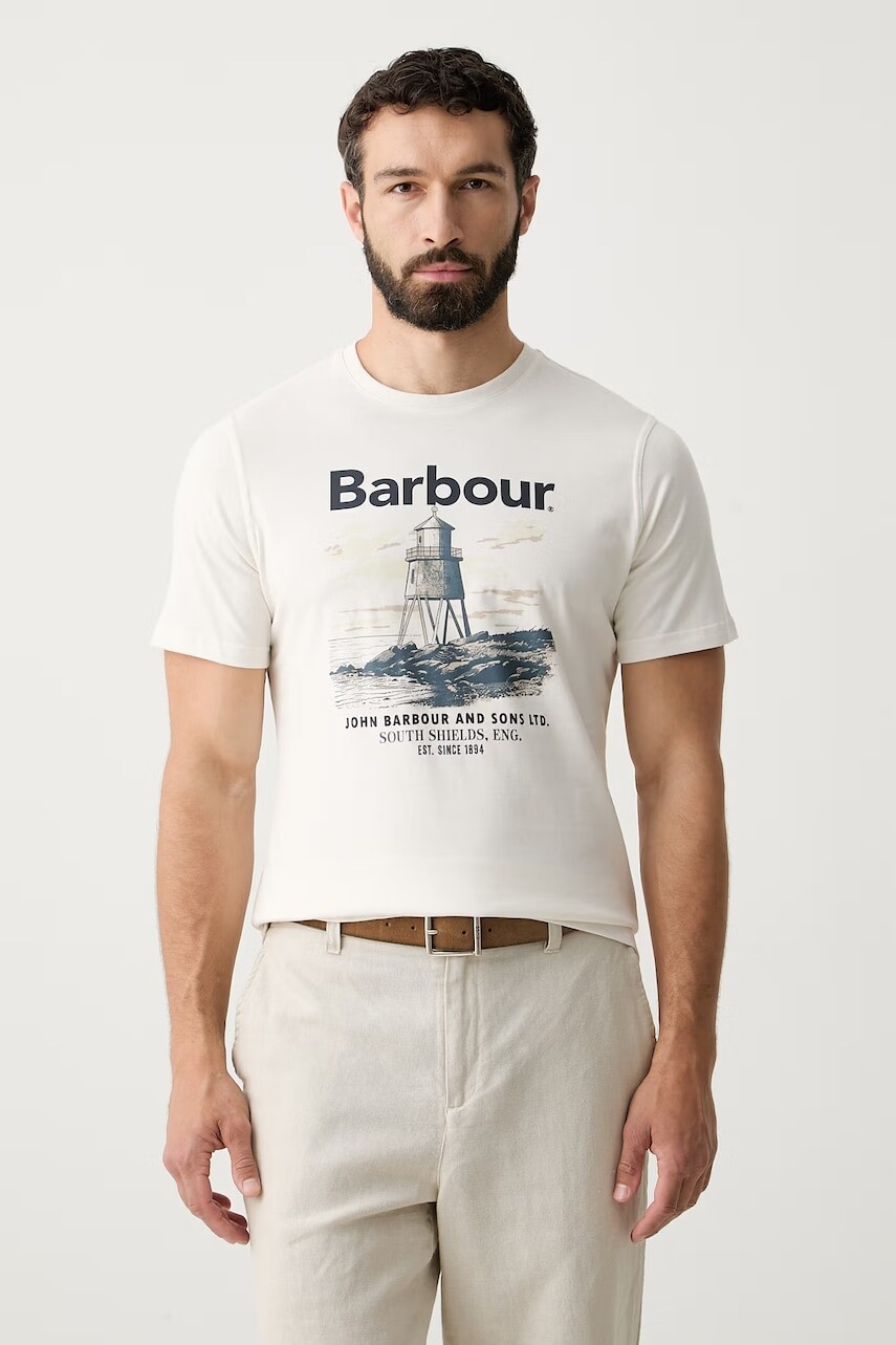 Barbour tričko pánske bavlnené Harbourside