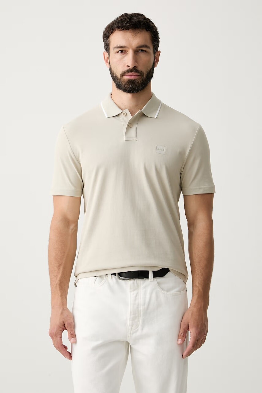 BOSS Orange polo tričko pánske bavlnené Passerford