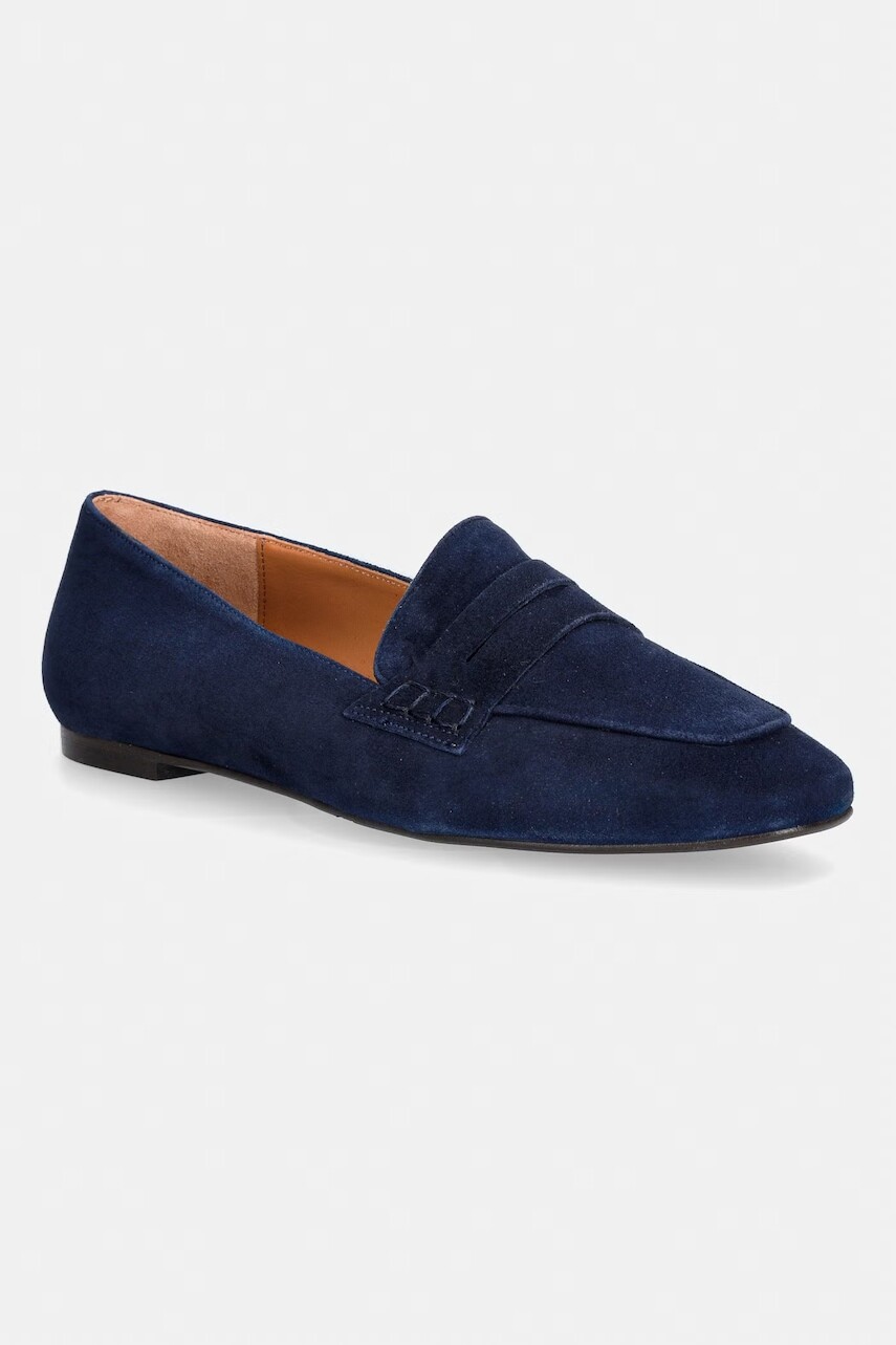 Billi Bi mokasíny dámske semišové Blue suede