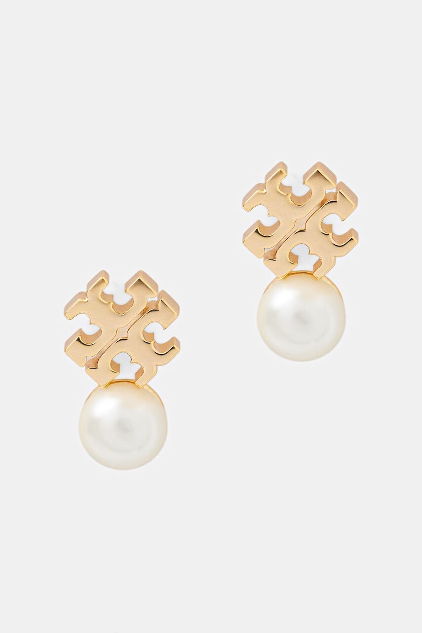 Tory Burch náušnice dámske z mosadze Moondance