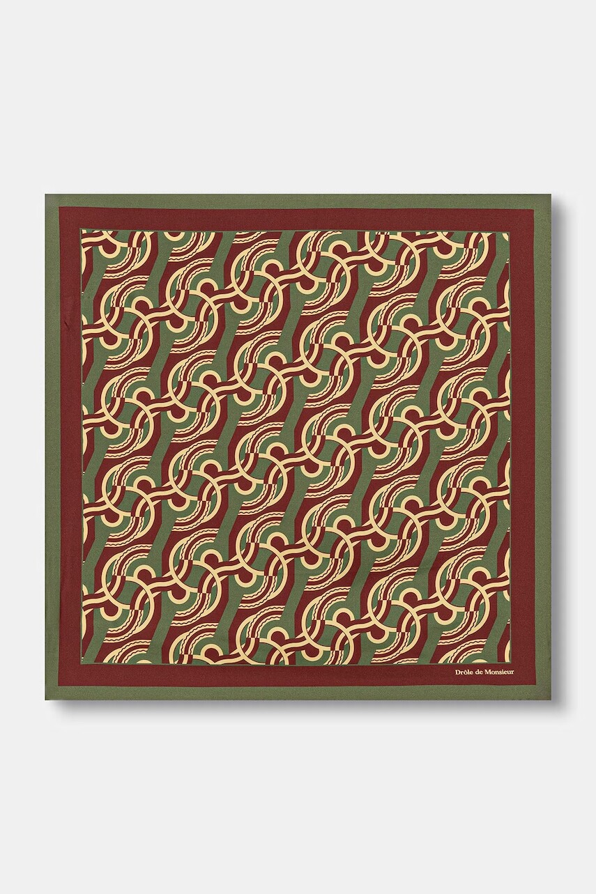 Drôle de Monsieur šatka pánska hodvábna Chain Link Monogram