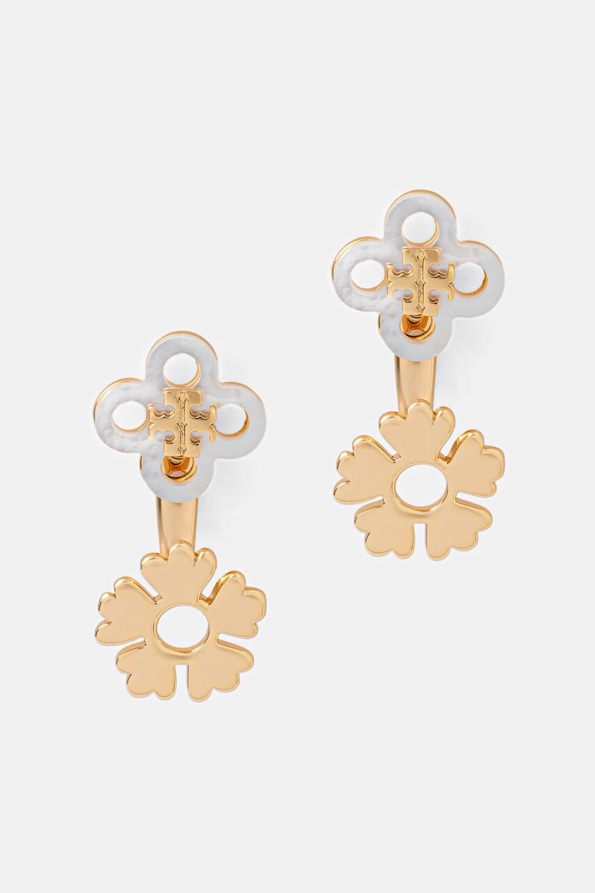 Tory Burch náušnice dámske z mosadze perleť