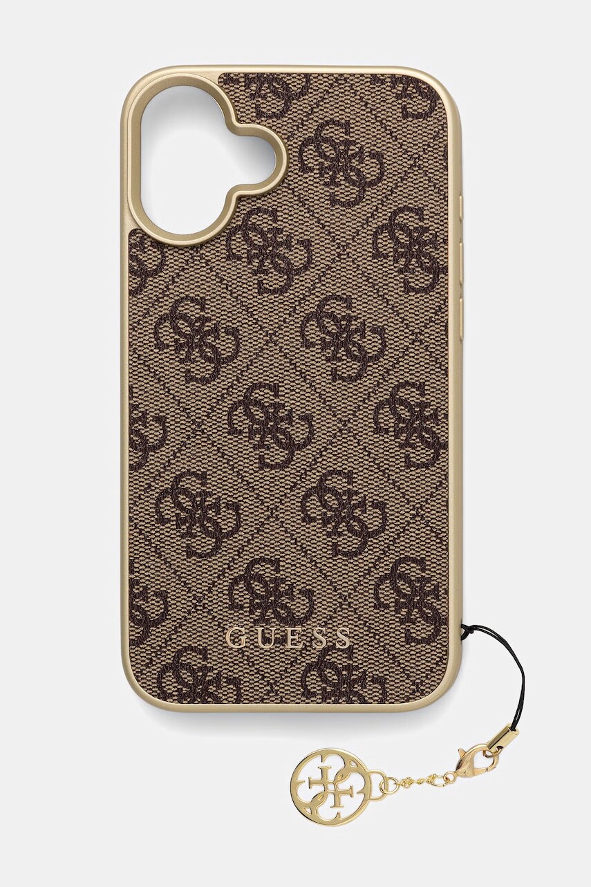 Guess puzdro na telefón z imitácie kože iPhone 16 Plus