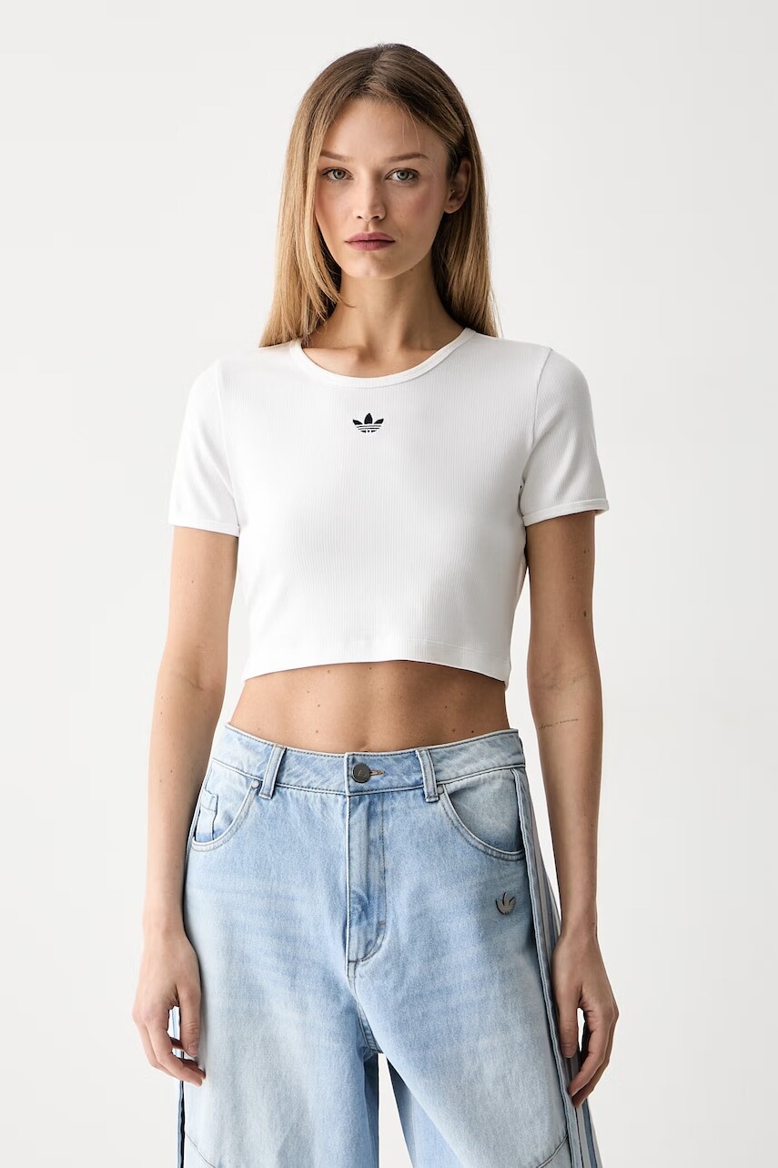 adidas Originals crop top dámsky s bavlnou Essentials