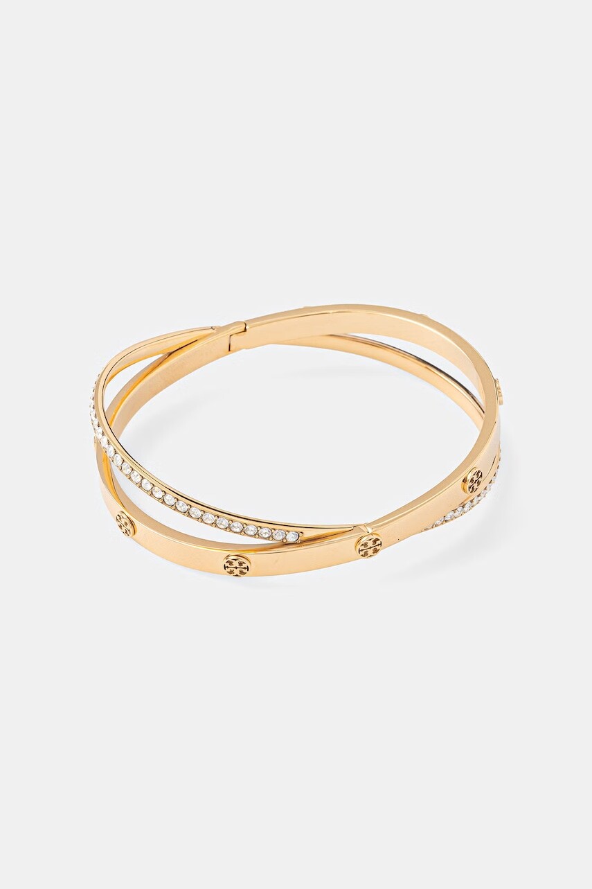 Tory Burch náramok dámsky pozlátený kryštálový Icon