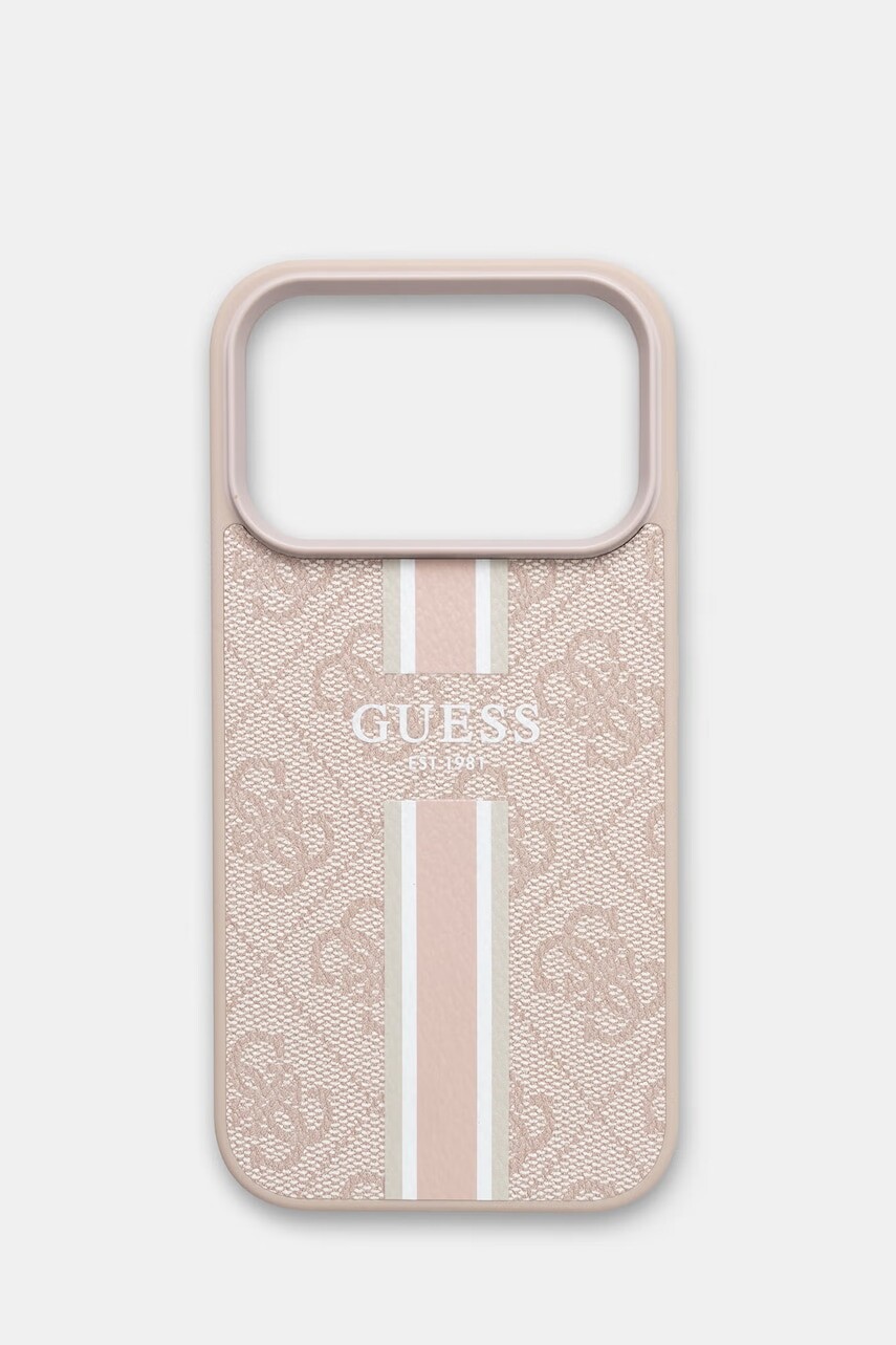 Guess puzdro na telefón z imitácie kože iPhone 17 Pro