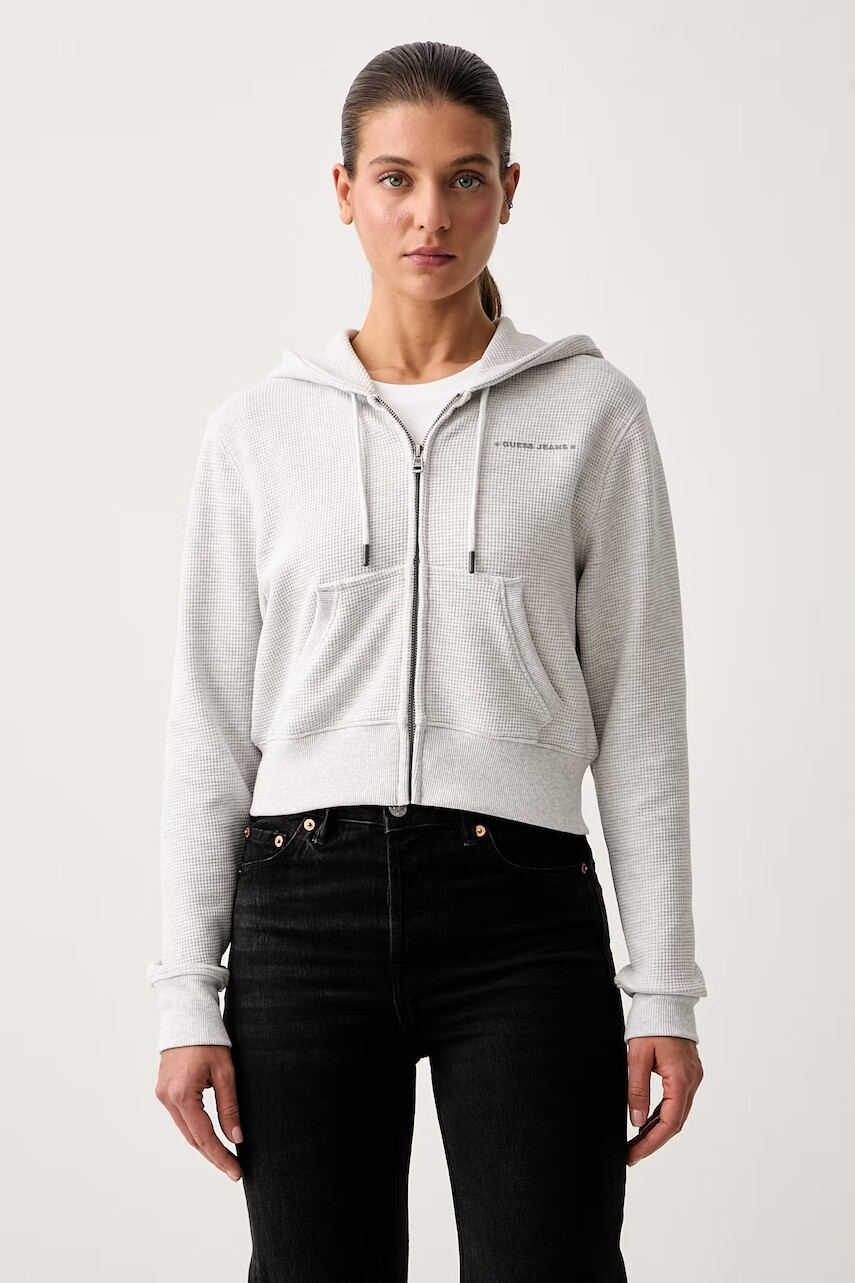 Guess Jeans mikina na zips dámska s bavlnou