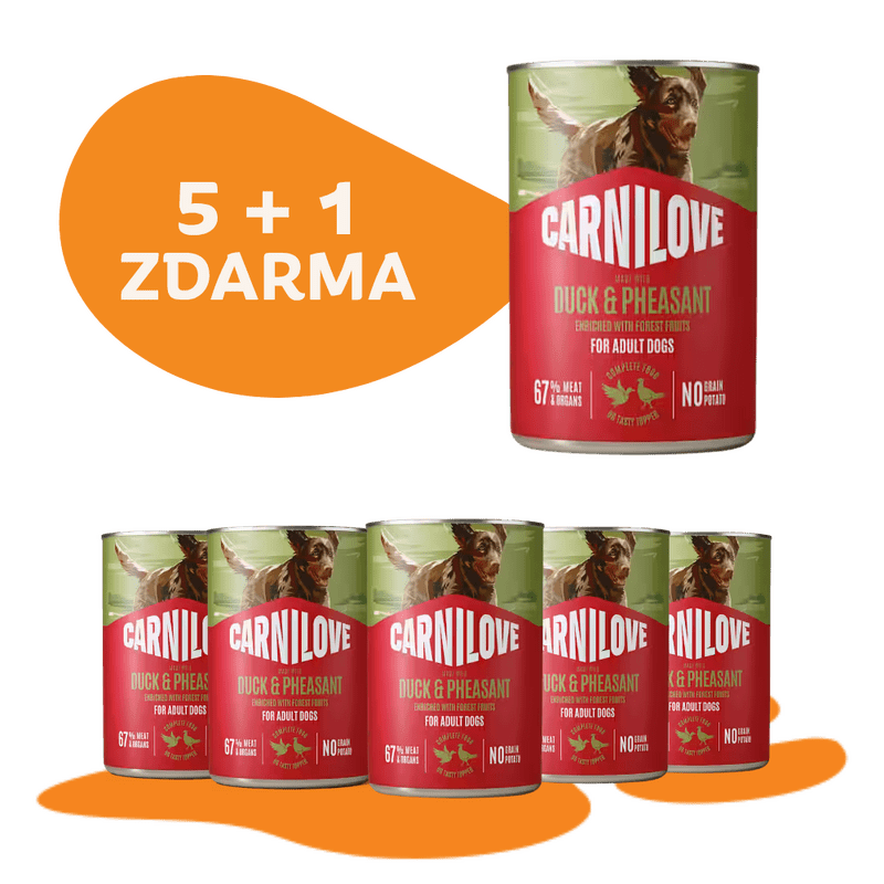 5 + 1 ZADARMO CARNILOVE Dog CAN Paté Made with Duck & Pheasant 400 g