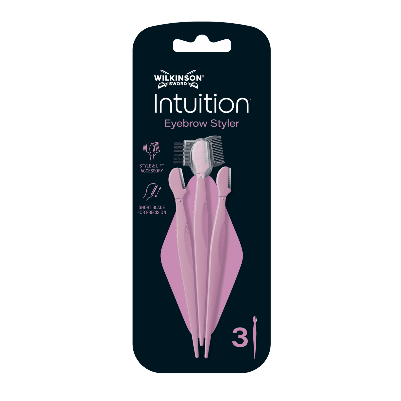 WILKINSON SWORD Intuition Eyebrow Styler 3 Britva na úpravu obočia 3 ks