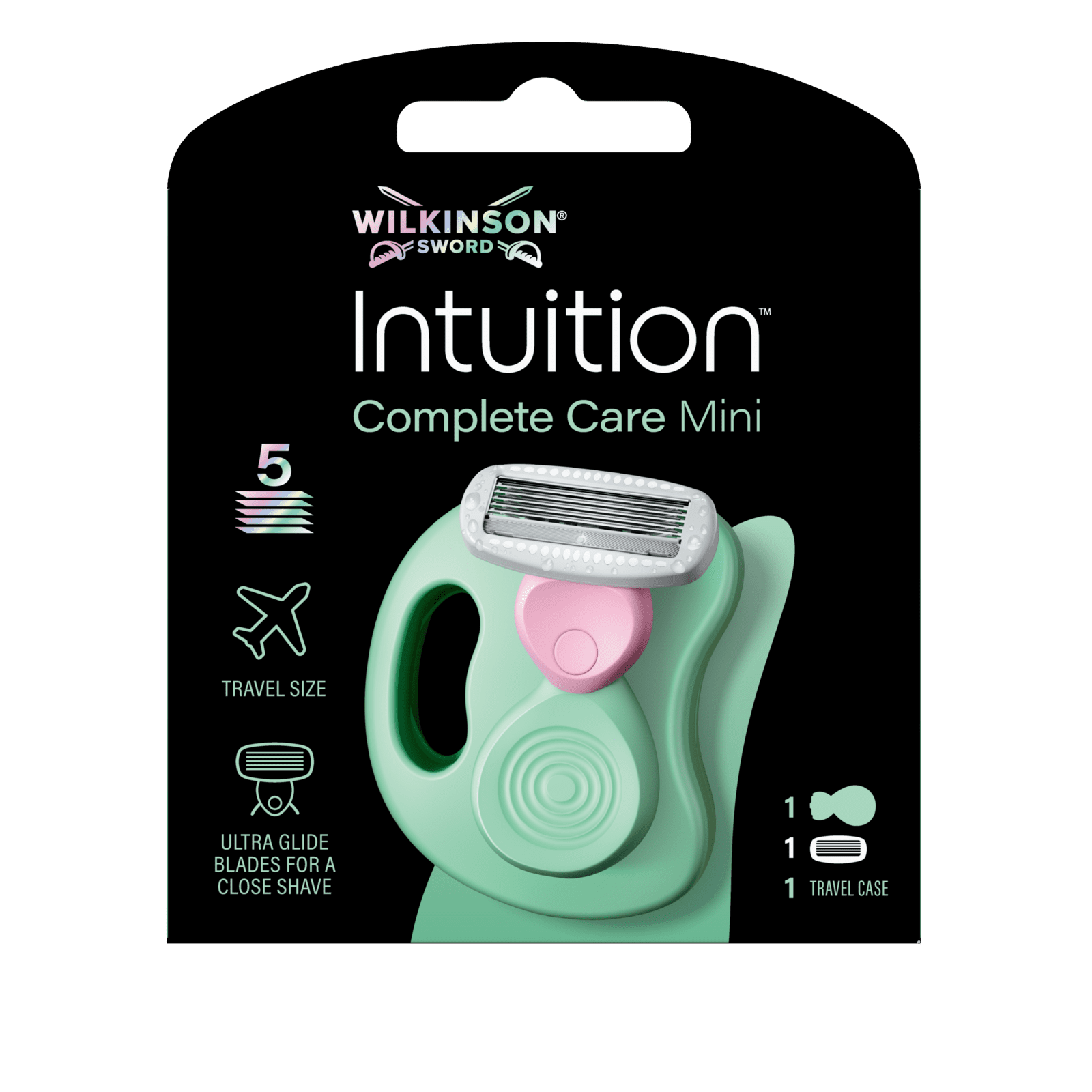 WILKINSON SWORD Intuition Complete Mini Cestovný holiaci strojček + 1 náhradné hlavice
