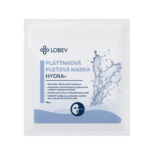 LOBEY Hydratačná plátienková maska na pleť Hydra+