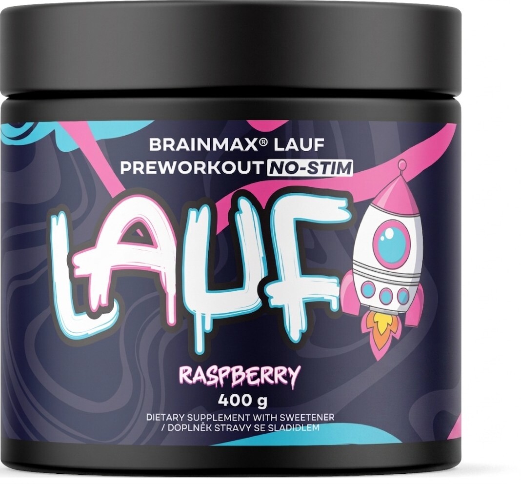 BrainMax Lauf® Preworkout bez kofeínu - Malina 400 g
