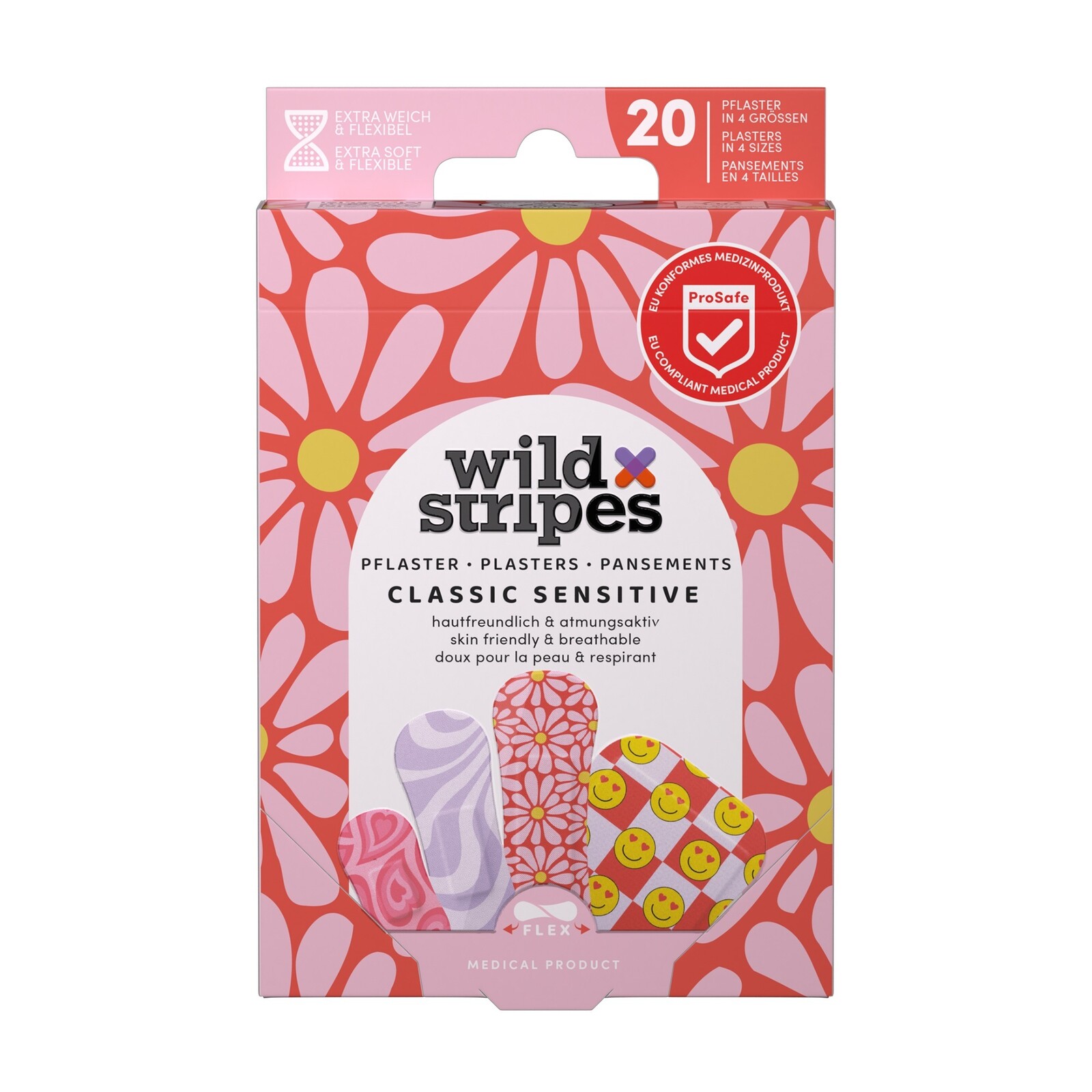 Wild Stripes Náplasti Classic Sensitive Pastel Fun Plasters 20 ks