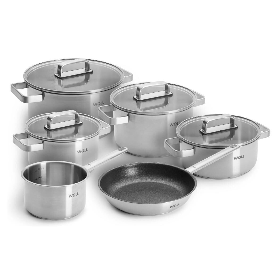 Súprava hrncov STEEL, sada 6 ks, nerezová oceľ, WOLL