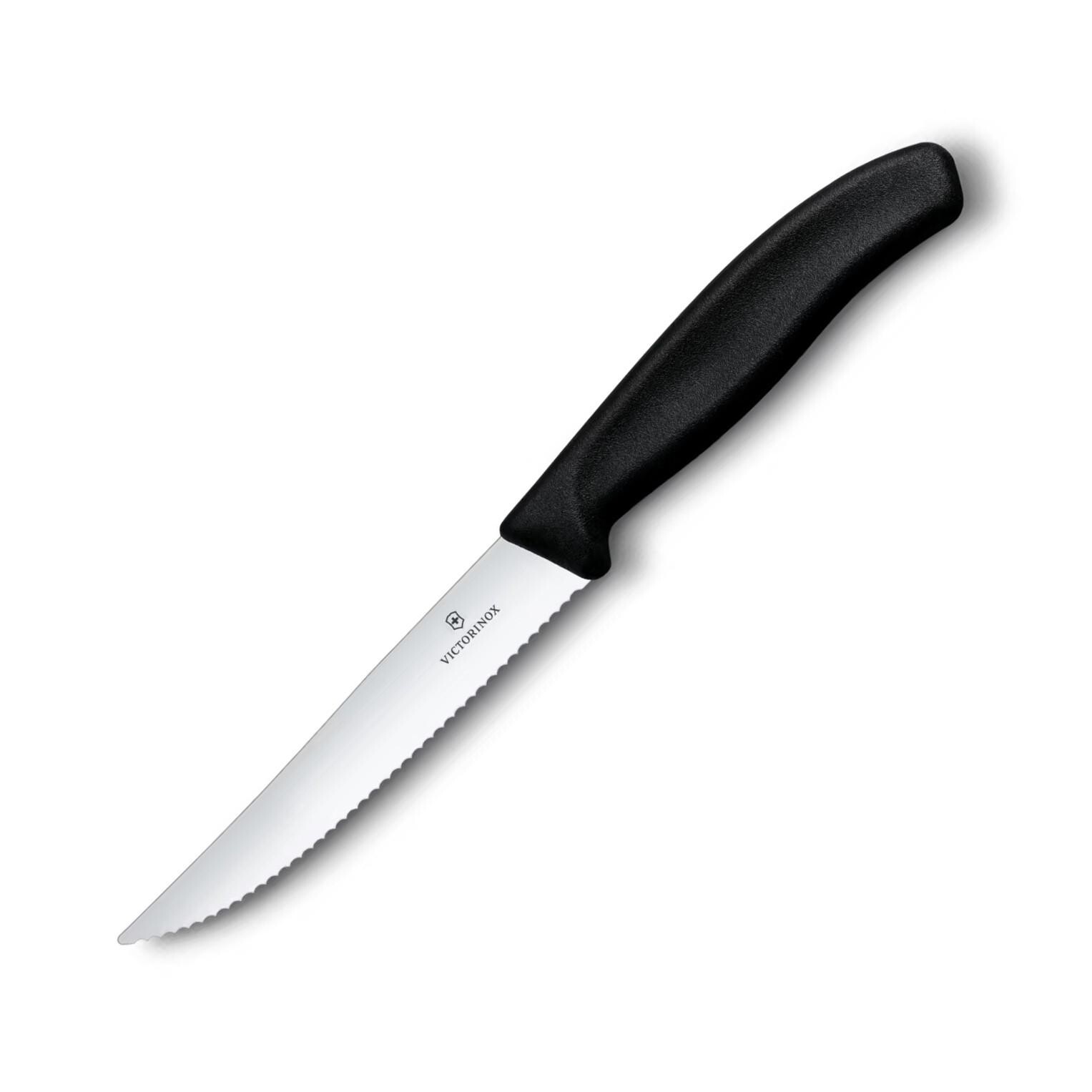 Nôž na steak SWISS CLASSIC GOURMET 12 cm, vrúbkovaný, čierna, plast, Victorinox